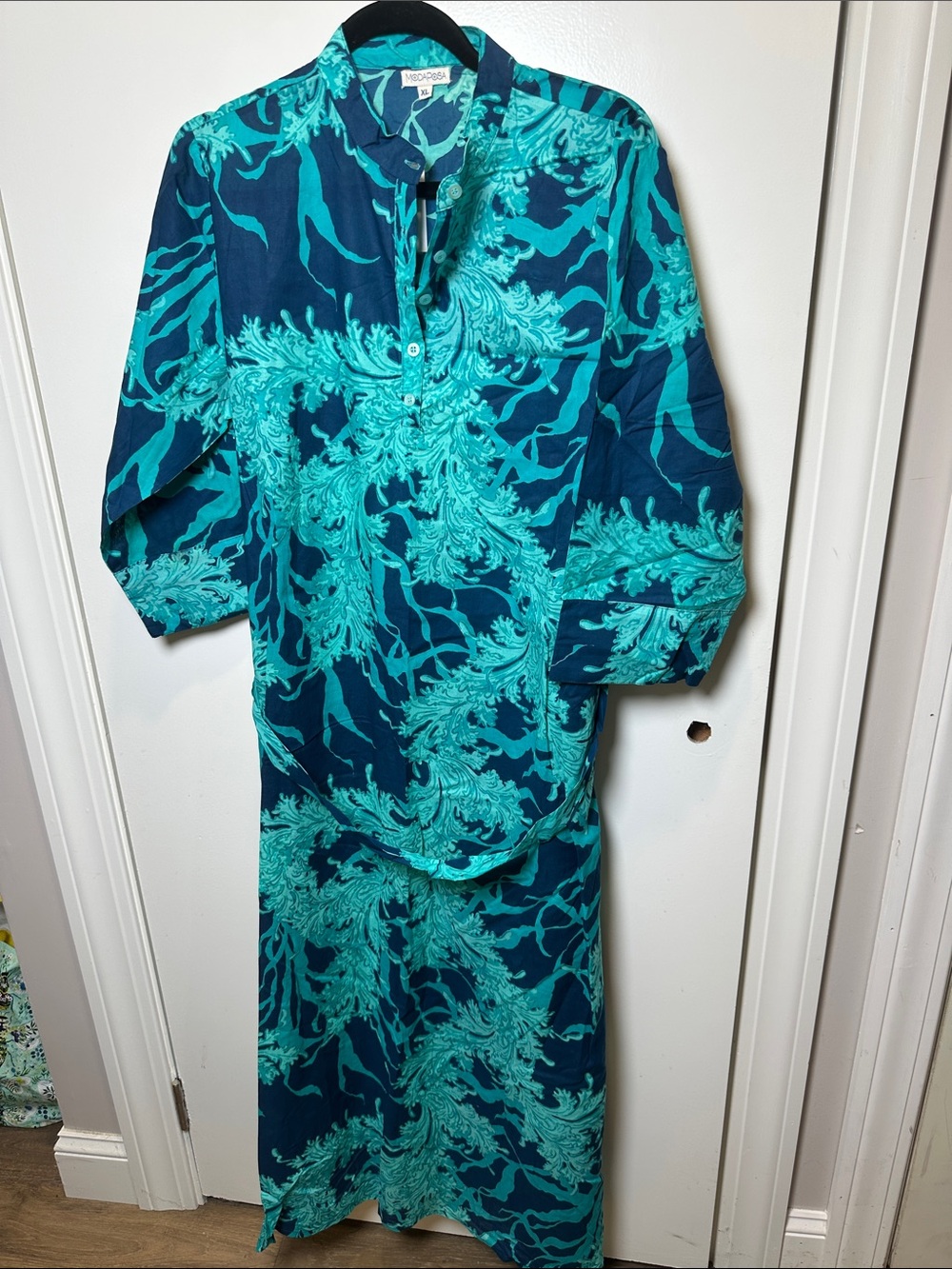 Modaposa Teal & Turquoise Printed Maxi Dress (27)